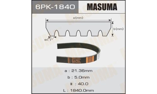 Ремень ручейковый Masuma 6PK-1840