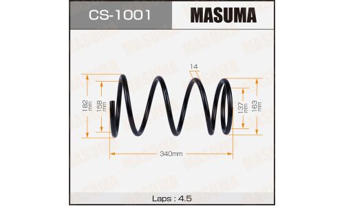 Пружина подвески Masuma, передняя, арт. CS-1001
