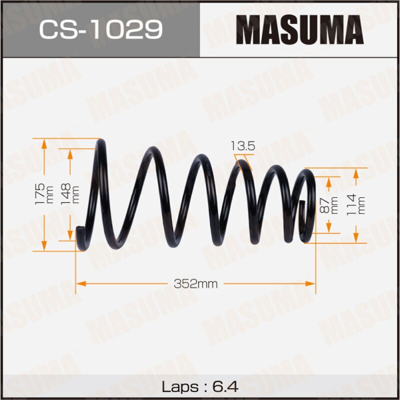 

Пружина подвески Masuma, задняя, арт. CS-1029
