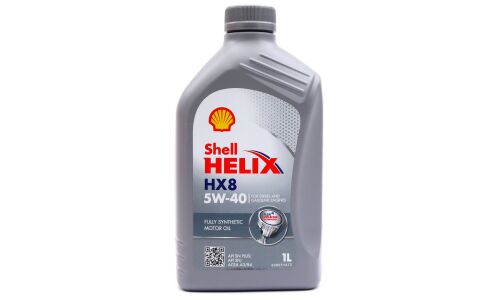 Масло моторное Shell Helix HX8 5w40, синтетическое, API SN+, ACEA A3/B4, универсальное, 1л, арт. 550051580/550046368