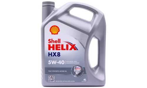 Масло моторное Shell Helix HX8 5w40, синтетическое, API SN+, ACEA A3/B4, универсальное, 4л, арт. 550051842
