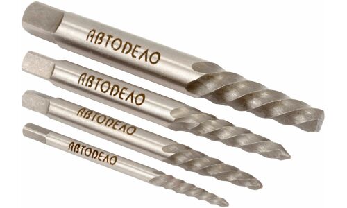 Набор экстракторов Автодело, M3–M6 / M6–M8 / M8–M11 / M11–M14, комплект 4 предмета, арт. АД-40604