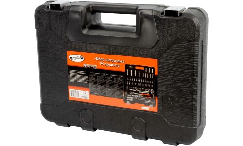 Набор торцевых головок Автодело с трещоткой, под размеры 1/2" и 1/4", комплект 94 предмета, арт. 39894