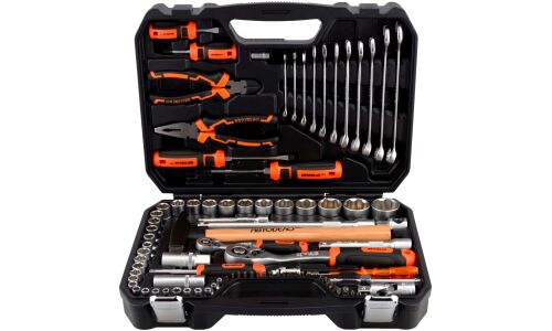 Набор инструментов Автодело, под размеры 1/2" и 1/4", комплект 90 предметов, арт. 39890 Professional