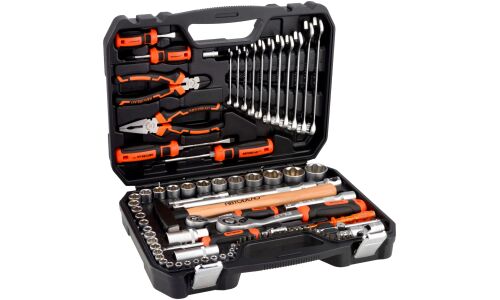 Набор инструментов Автодело, под размеры 1/2" и 1/4", комплект 90 предметов, арт. 39890 Professional