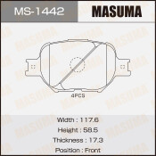 Колодки тормозные дисковые Masuma передние, комплект на ось (4 шт), арт. MS-1442