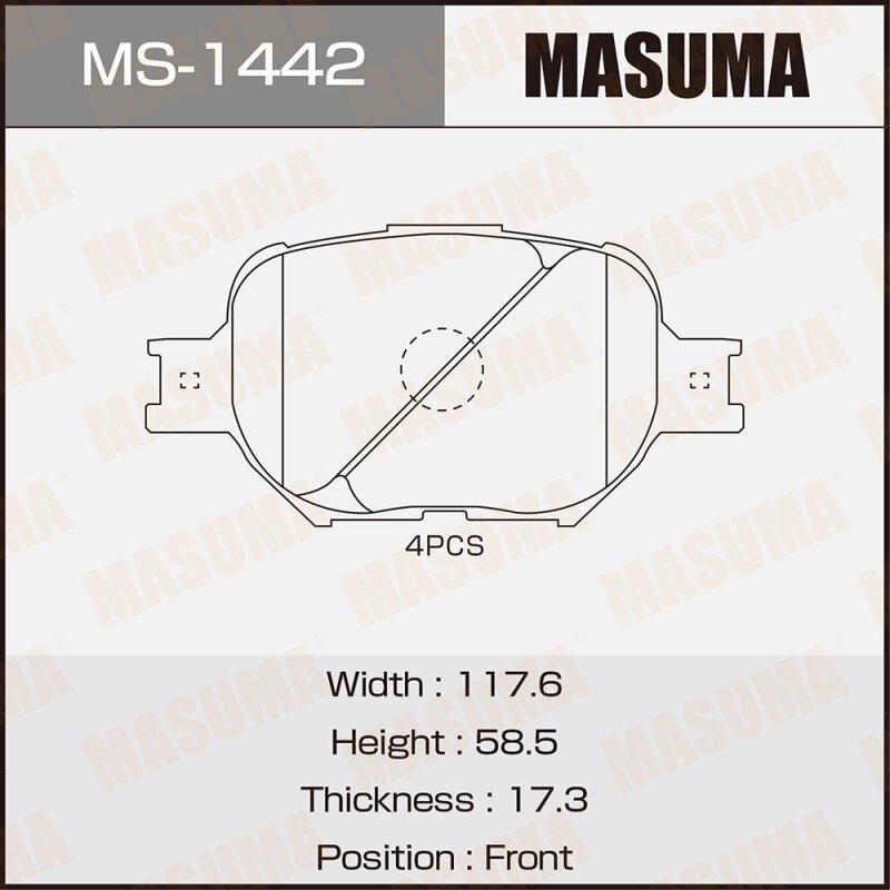 

Колодки тормозные Masuma дисковые, арт. MS-1442