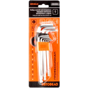 Набор шестигранных ключей Автодело с держателем, с шариковым наконечником, от 1.5мм до 10мм, комплект 9 предметов, арт. 39159 Professional Набор шестигранных ключей Автодело с держателем, с шариковым наконечником, от 1.5мм до 10мм, комплект 9 предметов, арт. 39159 Professional