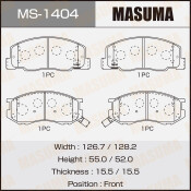 Колодки тормозные дисковые Masuma передние, комплект на ось (4 шт), арт. MS-1404