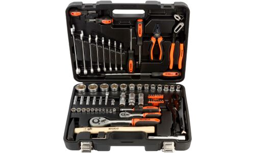 Набор инструментов Автодело, под размеры 1/2" и 1/4", комплект 72 предмета, арт. 39872