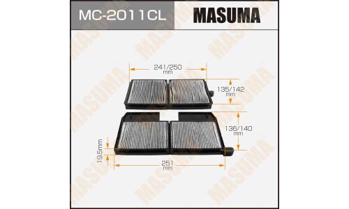 Фильтр салонный Masuma угольный, арт. MC-2011CL