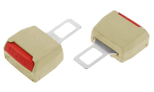 Заглушка в замок ремня безопасности, с разъёмом, бежевый цвет, 2 шт