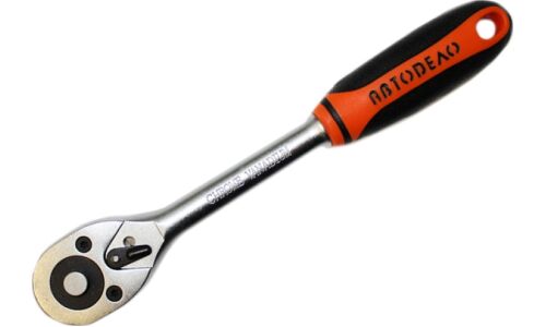 Ключ трещоточный Автодело, с квадратом 1/2", длина 250мм, с фиксатором, арт. АД-39728