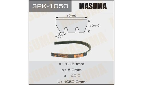 Ремень поликлиновый Masuma, арт. 3PK-1050