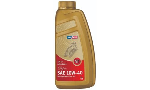 Масло для мототехники Luxe Super 4T 10w40, полусинтетическое, API SJ, JASO MA, 4-тактное, 1л, арт. 122