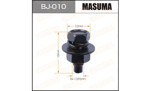 Болт с гайкой MASUMA BJ-010 М6x16x1.0, 6 шт