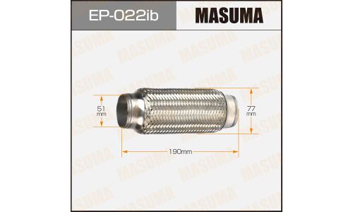 Гофра глушителя Masuma, Innerbraid, 51x190мм, усиленная, арт. EP-022ib