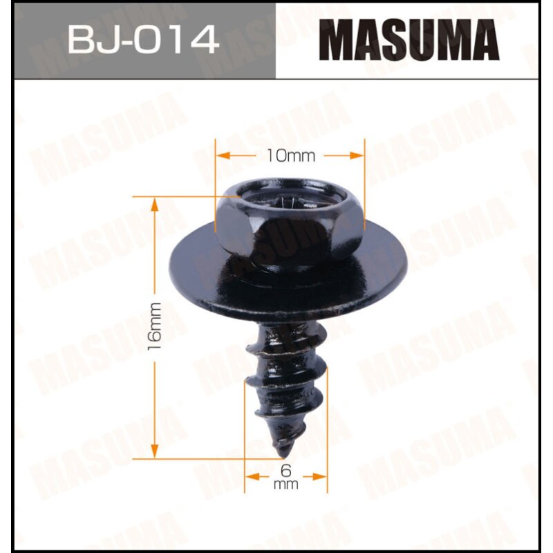 

Саморез MASUMA BJ-014 6x16мм (OEM 90159-60303,90159-60498), 10 шт