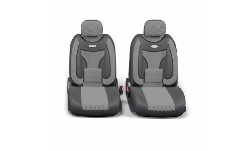 Чехлы AUTOPROFI EXTRACOMFORT для передних и задних сидений, велюр, серый цвет, 11 предметов