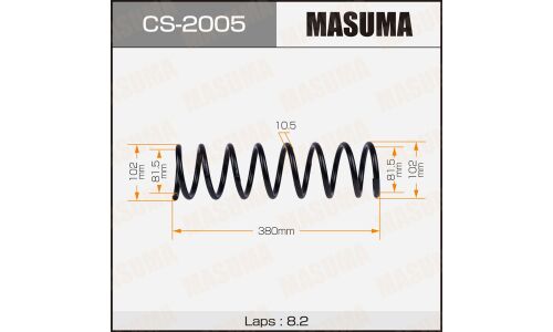 Пружина подвески Masuma, передняя, арт. CS-2005