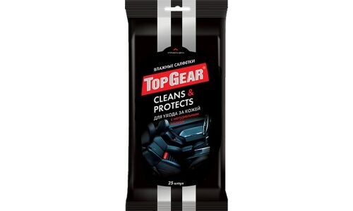 Салфетки влажные Top Gear, для ухода за кожаным салоном, пакет 25 шт, арт. 48237