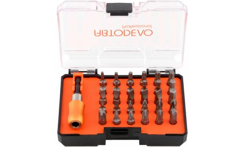 Набор бит Автодело, посадочный размер HEX1/4", наконечники SL/PH/PZ/HEX/T, комплект 31 предмет, арт. 40643 Professional