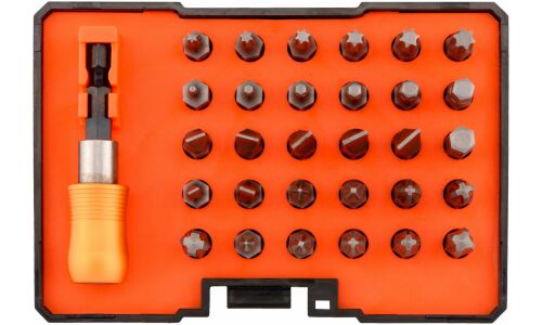 Набор бит Автодело, посадочный размер HEX1/4", наконечники SL/PH/PZ/HEX/T, комплект 31 предмет, арт. 40643 Professional