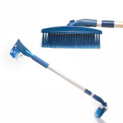 Щетка-скребок для удаления снега и льда Carfort Crystal-9, телескопическая, мягкая ручка, поворотная щетина, длина 83-118см Щетка-скребок для удаления снега и льда Carfort Crystal-9, телескопическая, мягкая ручка, поворотная щетина, длина 83-118см