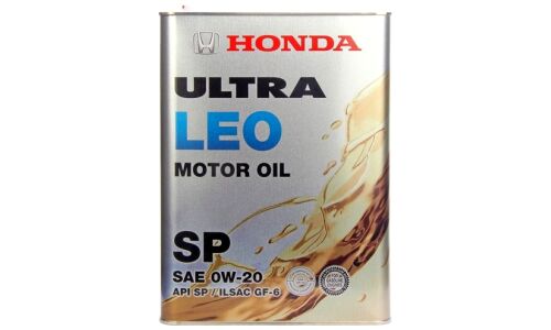 Масло моторное Honda Ultra LEO 0w20 синтетическое, API SP, ILSAC GF-6A, для бензинового двигателя, 4л, арт. 08227-99974