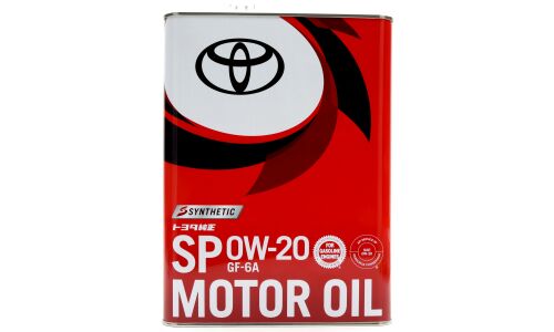 Масло моторное Toyota Motor Oil 0w20, синтетическое, API SP, ILSAC GF-6A, для бензинового двигателя, 4л, арт. 08880-13205