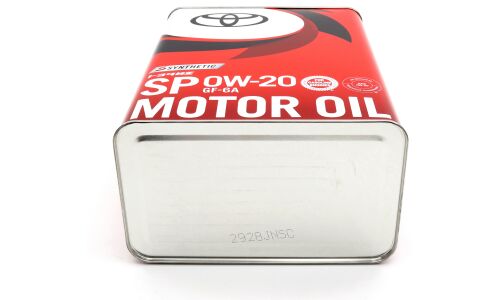 Масло моторное Toyota Motor Oil 0w20, синтетическое, API SP, ILSAC GF-6A, для бензинового двигателя, 4л, арт. 08880-13205