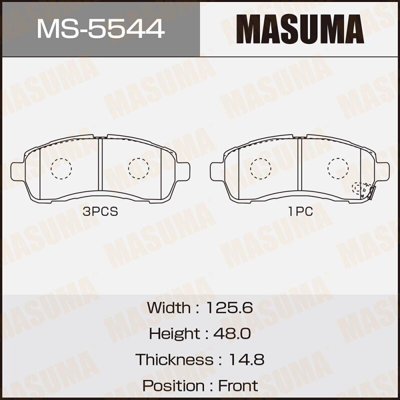 

Колодки тормозные Masuma дисковые, арт. MS-5544