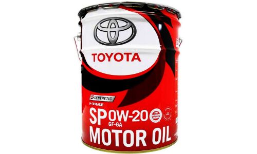 Масло моторное Toyota Motor Oil 0w20, синтетическое, API SP, ILSAC GF-6A, для бензинового двигателя, 20л, арт. 08880-13203