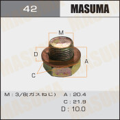 Болт маслосливной Masuma, для Nissan, 3/8, арт. 42