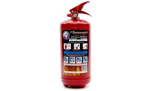 Огнетушитель порошковый ОП-2(з), класс пожара ABCE, с манометром, масса заряда 2кг