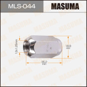 Гайка колесная Masuma MLS-044, закрытая, M12x1.25(R), длина 35.2мм, коническая посадка, под ключ 19мм