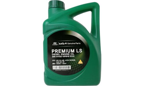 Масло моторное Hyundai/Kia Premium LS Diesel Engine Oil 5w30, полусинтетическое, API CH-4, ACEA B3/B4, для дизельного двигателя, 4л, арт. 05200-00411
