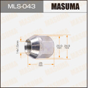 Гайка колесная Masuma MLS-043, открытая, M14x1.5(R), длина 25мм, коническая посадка, под ключ 21мм, 1шт