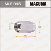 Гайка колесная Masuma MLS-045, закрытая, M12x1.5(R), длина 35.6мм, коническая посадка, под ключ 19мм, 1 шт