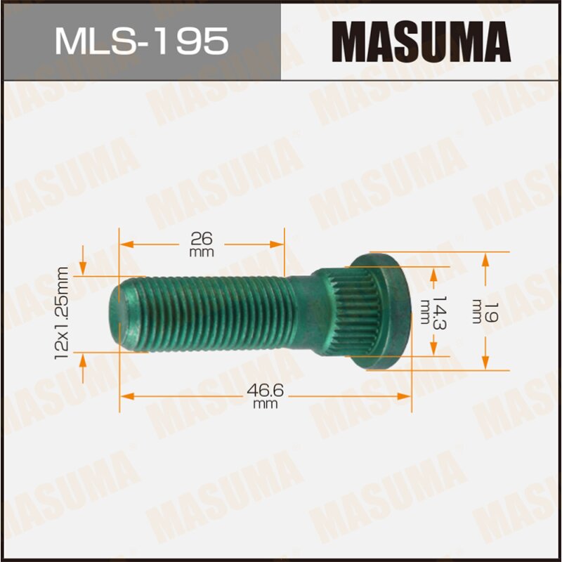 

Шпилька колесная Masuma, для Nissan, арт. Ms_MLS-195