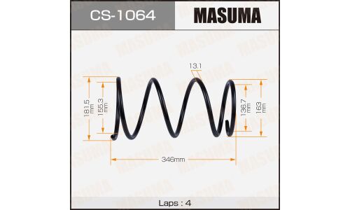 Пружина подвески Masuma, передняя, арт. CS-1064