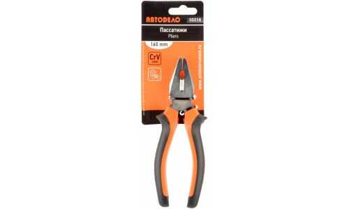 Пассатижи Автодело, прорезиненные рукоятки, длина 160мм, арт. АД-30216