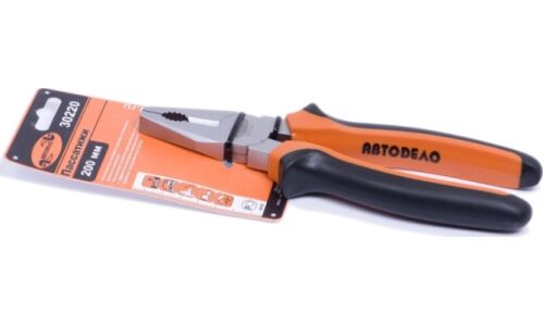 Пассатижи Автодело, прорезиненные рукоятки, длина 200мм, арт. АД-30220