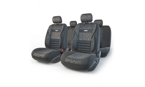 Чехлы AUTOPROFI COMFORT COMBO для передних и задних сидений, велюр, расцветка «антрацит», 11 предметов