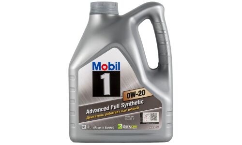 Масло моторное Mobil 1 0w20, синтетическое, API SP RC, ILSAC GF-6A, для бензинового двигателя, 4л, арт. 152559
