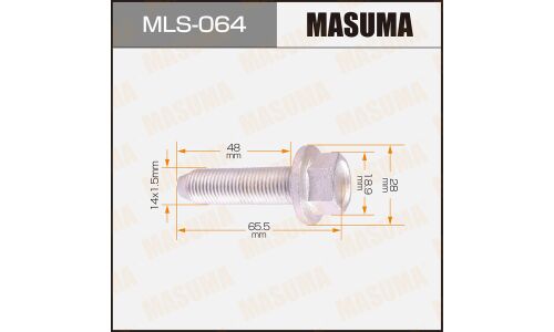 Болт стойки Masuma, для Subaru, M14x1.5(R), длина 65.5мм, под ключ 19мм, арт. MLS-064
