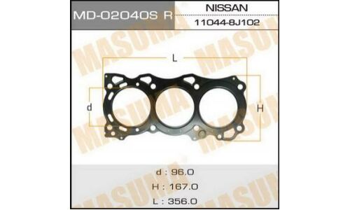 Прокладка головки блока цилиндров Masuma VQ35DE RH (1/10)