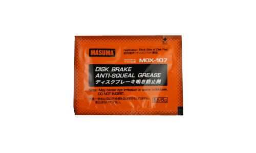 Смазка пластичная Masuma Disk Brake Anti-Squeal Grease для скоб и противоскрипных пластин тормозных колодок, пакет 6г, арт. MOX-107
