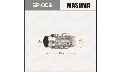Гофра глушителя Masuma, 40x120мм, 2-слойная, арт. EP-052