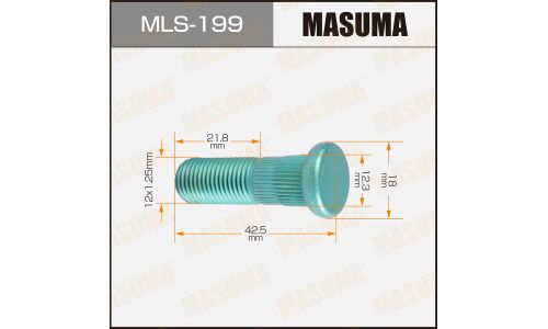 Шпилька колесная Masuma MLS-199, для Suzuki, M12x1.25(R), длина 43мм